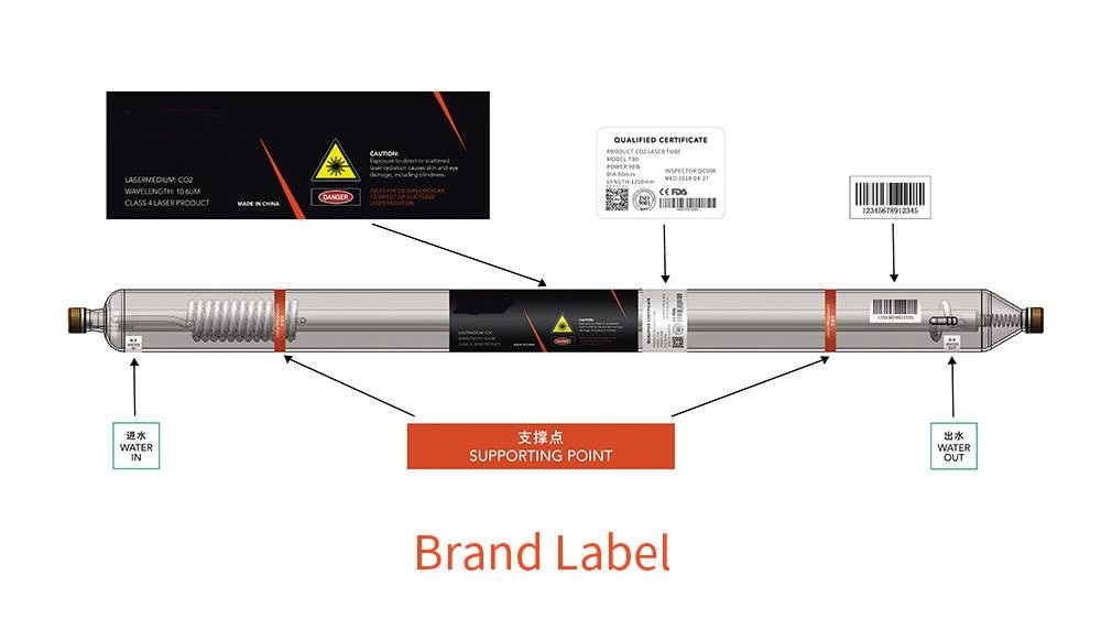 Aurora High Quality CO2 Laser Tube 150W 1850mm CO2 Laser Lamps